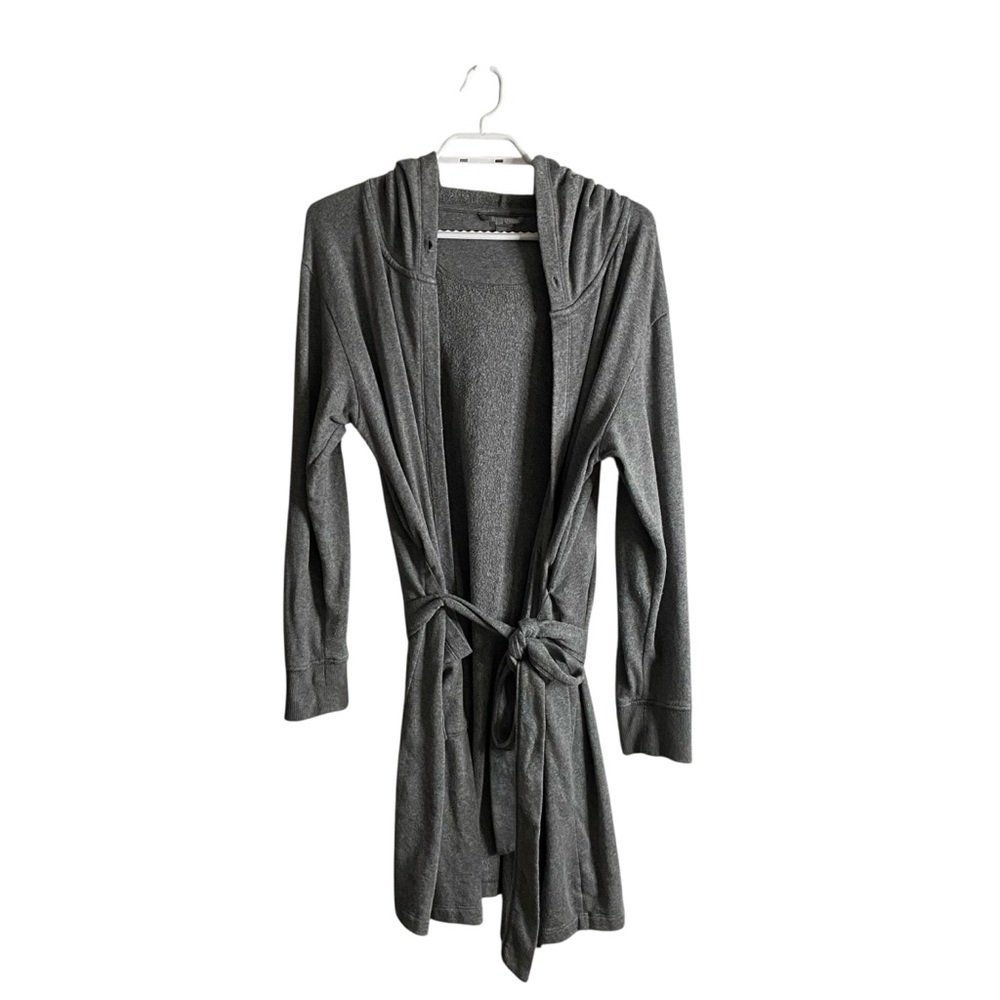 Aerie Women’s Gray Cozy Hooded Lounge knit House Coat
